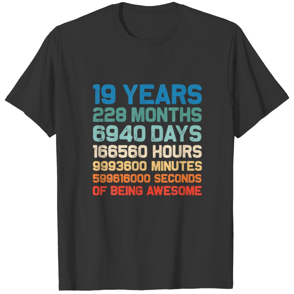 Awesome 19 Years Old Limited Edition Vintage 19th T-shirt