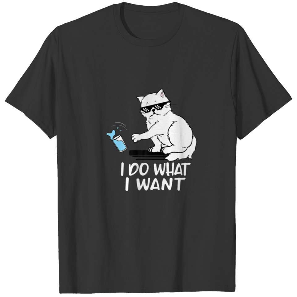 I Do What I Want Cat Lover Sunglasses T-shirt