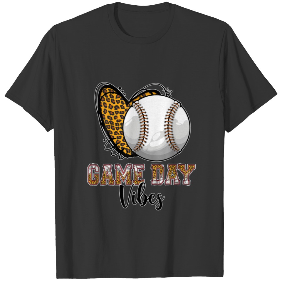 Funny Baseball Women Men Kids Game Day Vibes Baseb T-shirt