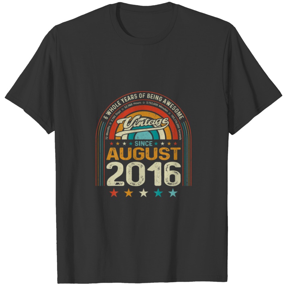 Kids Vintage 6Th Birthday 6 Years Of Being Awesome T-shirt