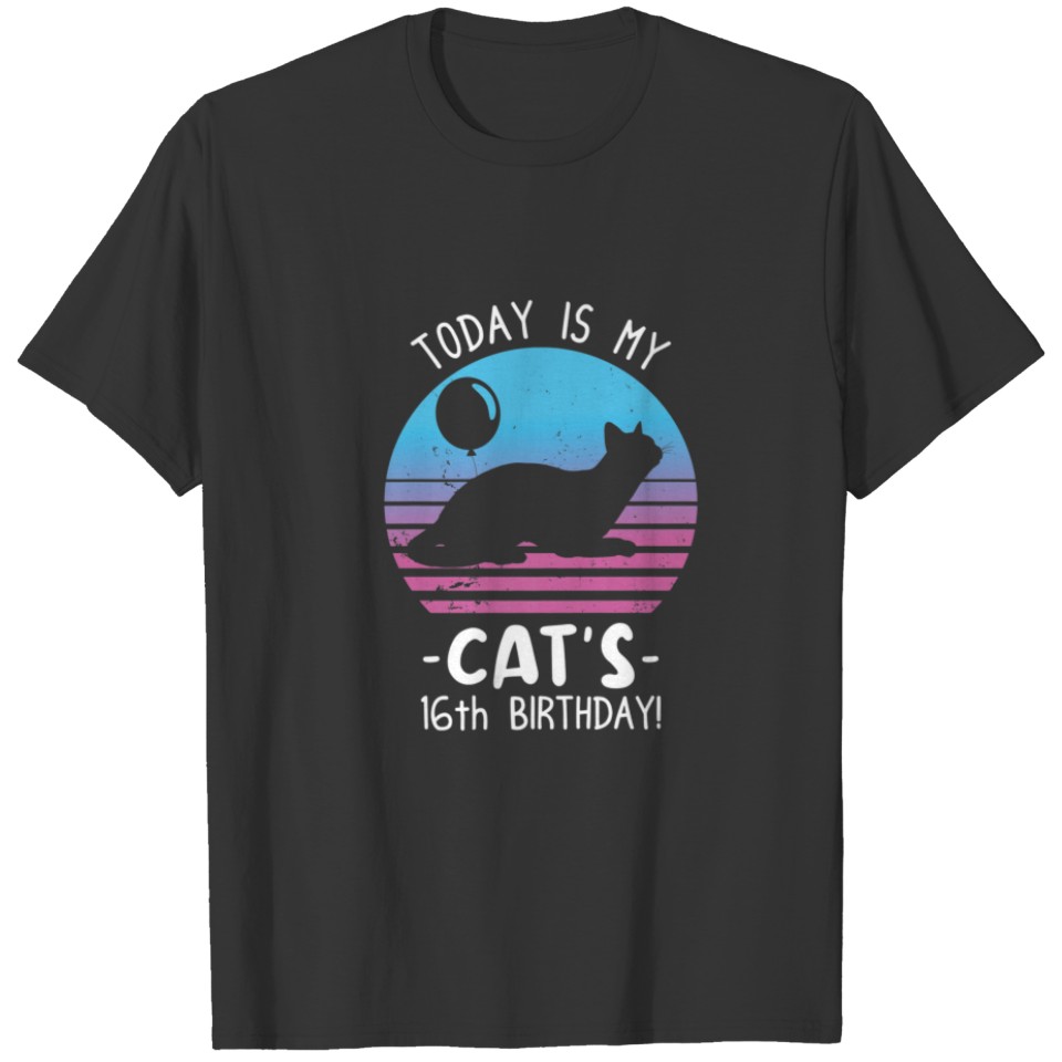 Today Is My Cats 16Th Birthday! 16 Year Old Cat Bi T-shirt