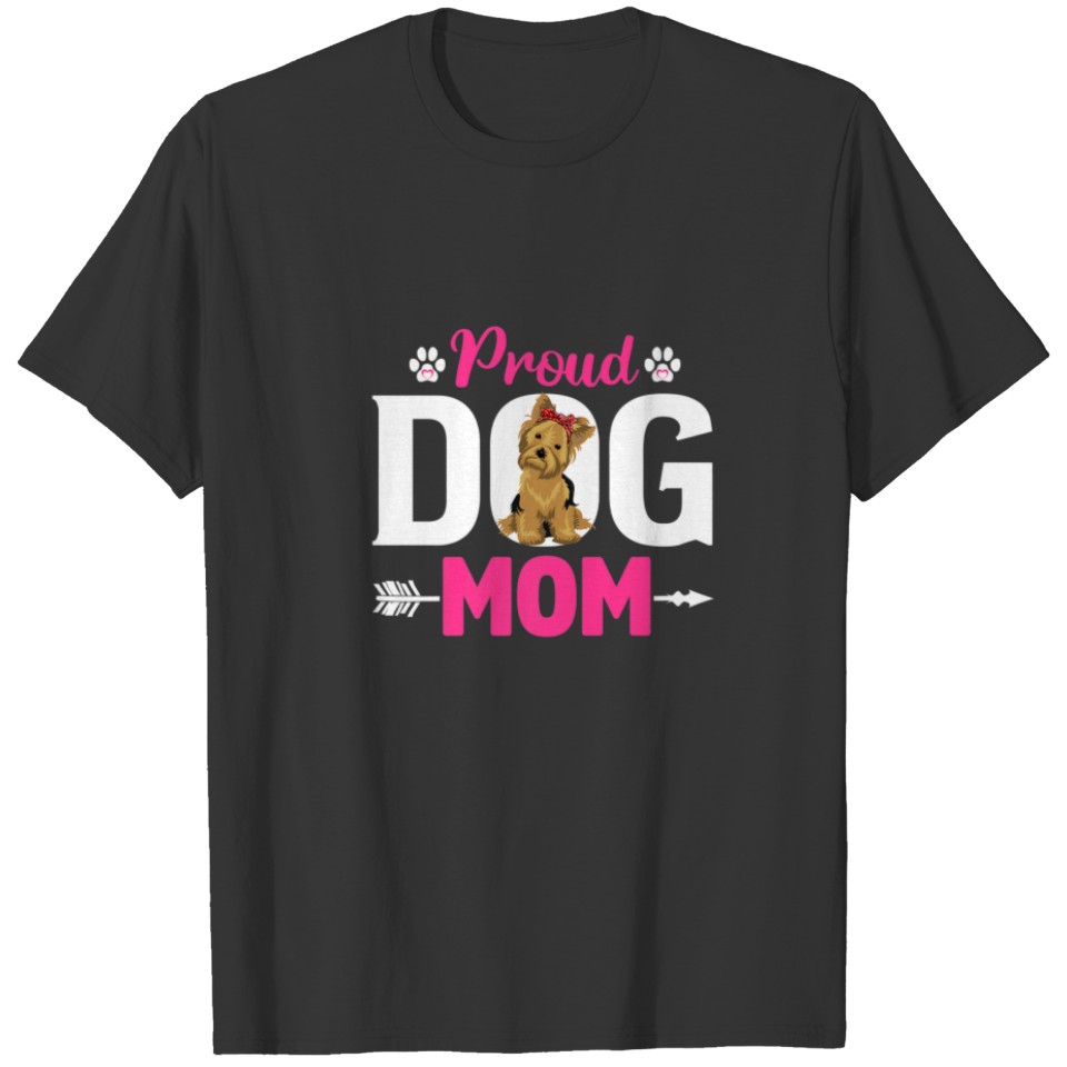 Cute Proud Yorkshire Terrier Dog Mom Funny Mother' T-shirt
