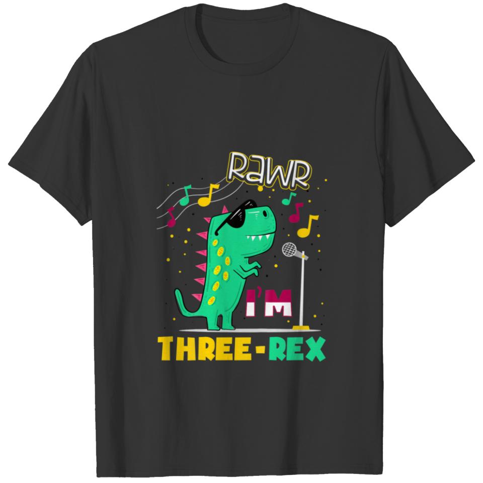 Kids Rawr I'm Three-Rex 3Th Birthday Boys 3 Years T-shirt