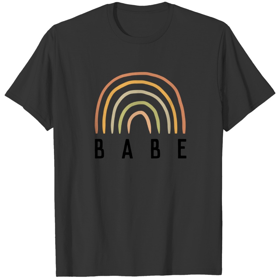 Earthy Boho Rainbow “Babe” T-shirt
