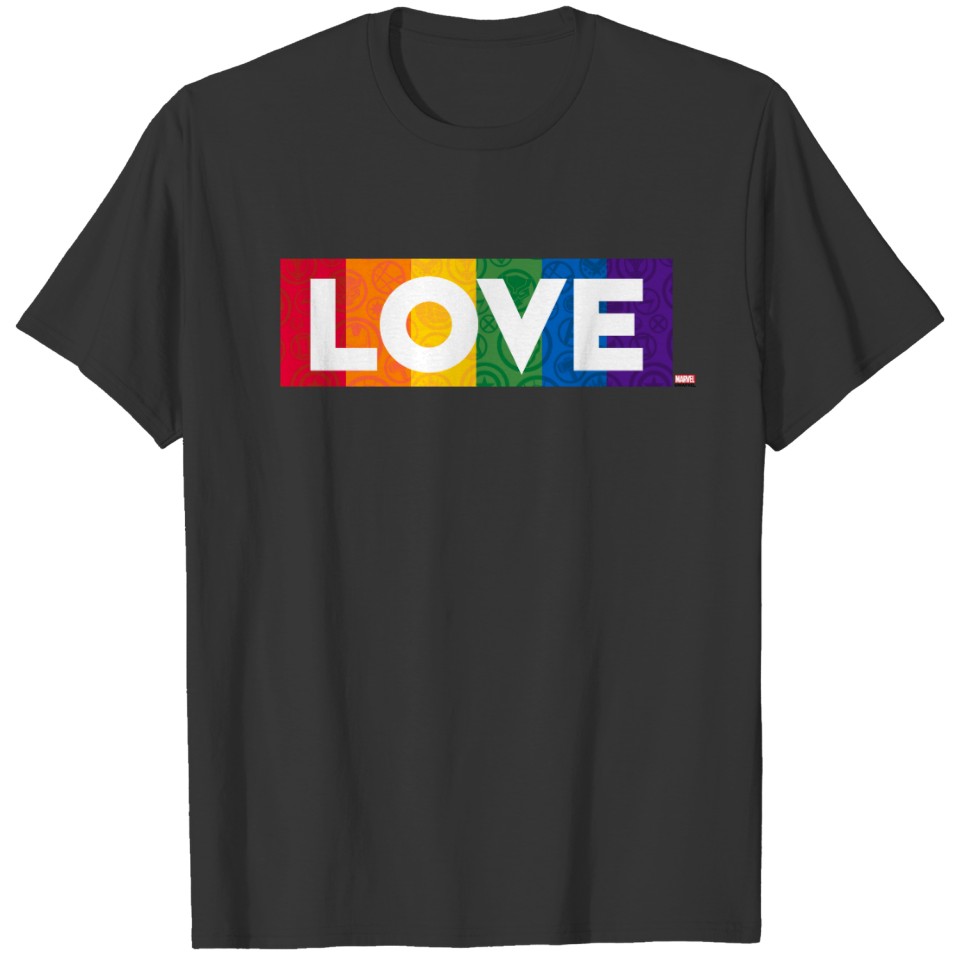 Marvel Super Hero "Love" Rainbow Brick T-shirt