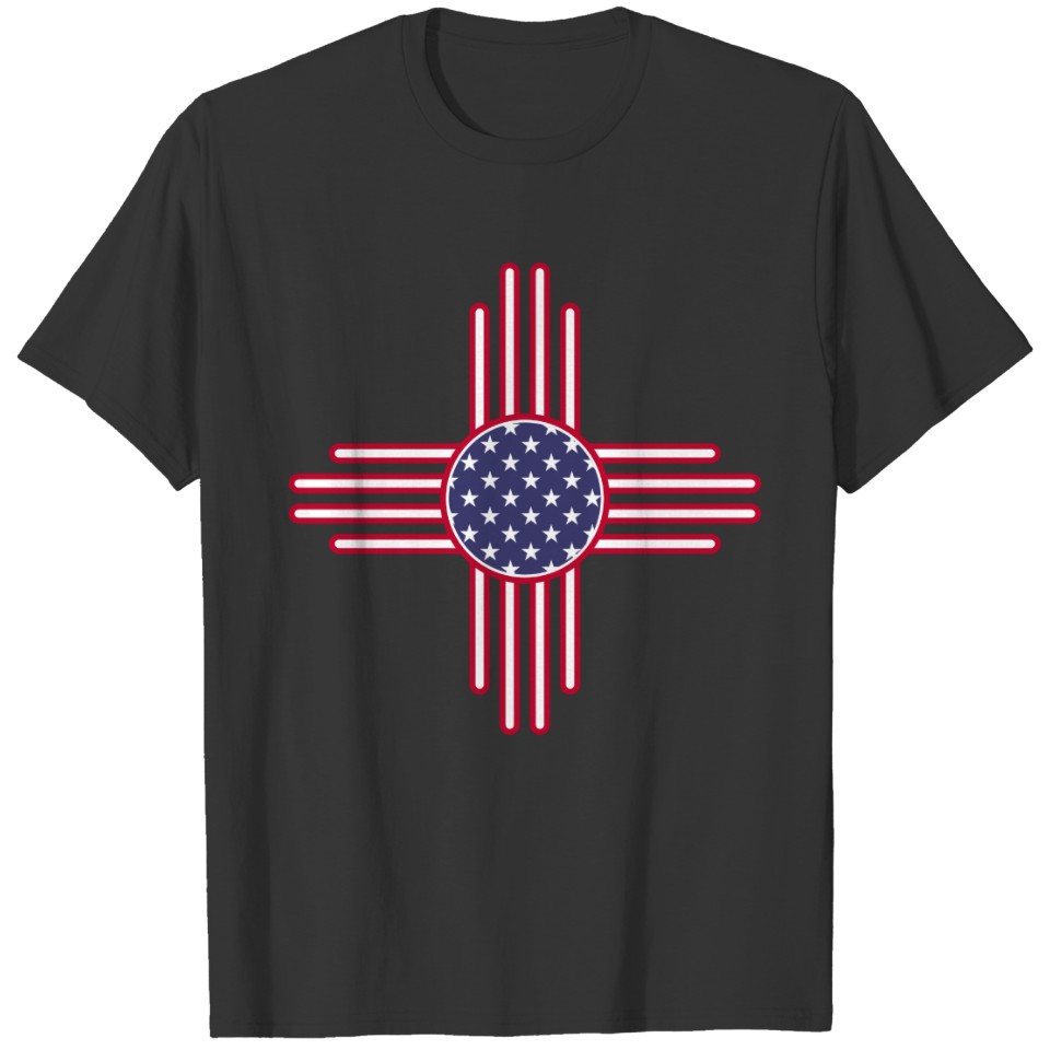 US Flag - The Zia Sun Symbol - American Sun. T-shirt