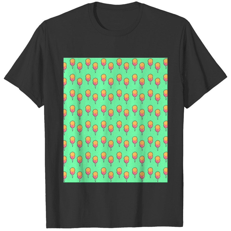 cotton candy pattern green T-shirt