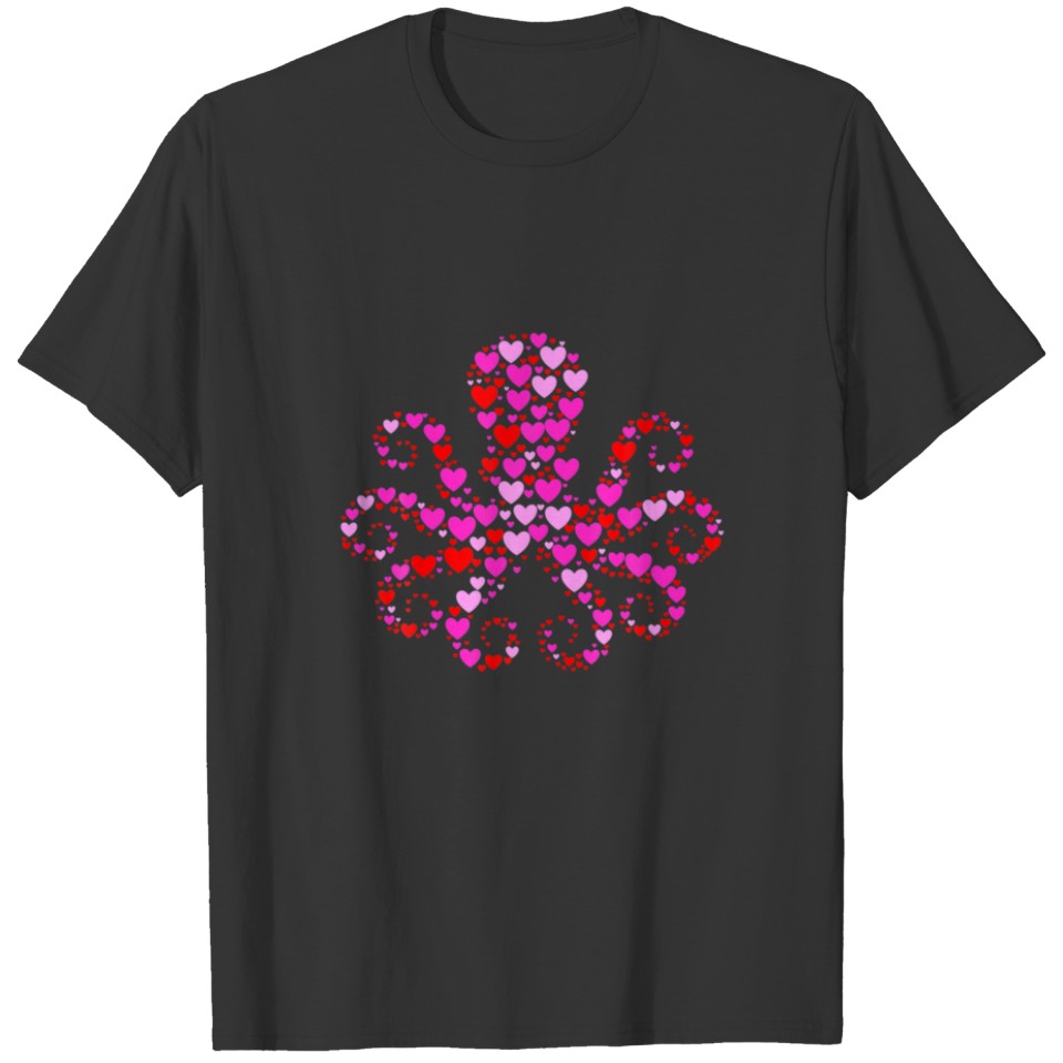 Retro Hearts Octopus Animals Birthday Christmas Va T-shirt