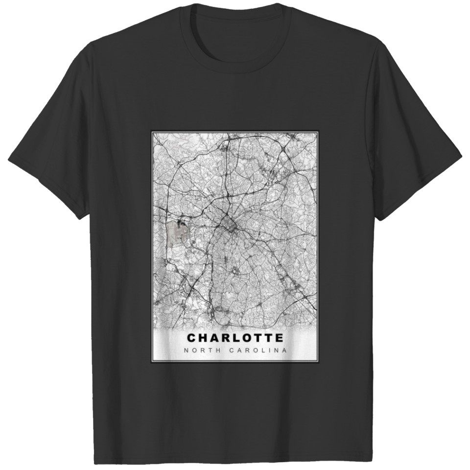 Charlotte Area Map T-shirt
