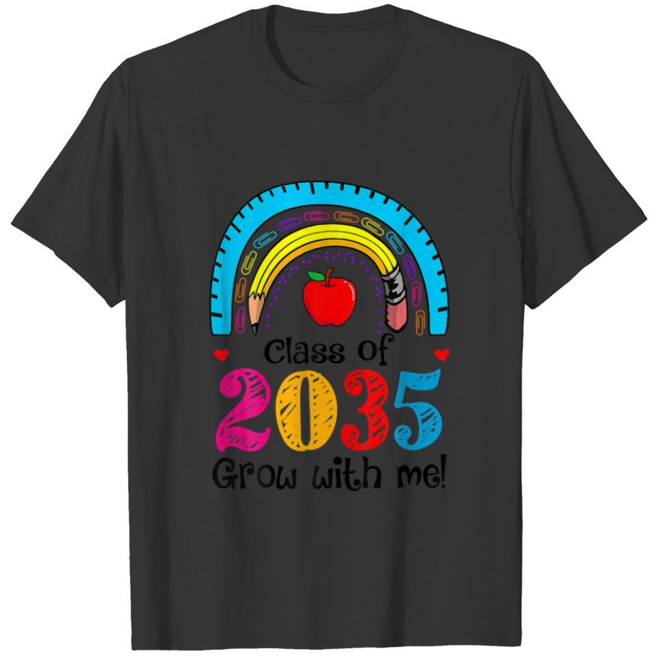 Class Of 2035 Grow With Me Boho Rainbow Back To Sc T-shirt
