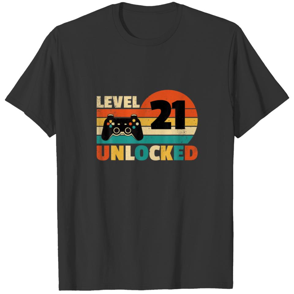 Level 21 Unlocked - Funny Video Gamer Birthday Gam T-shirt