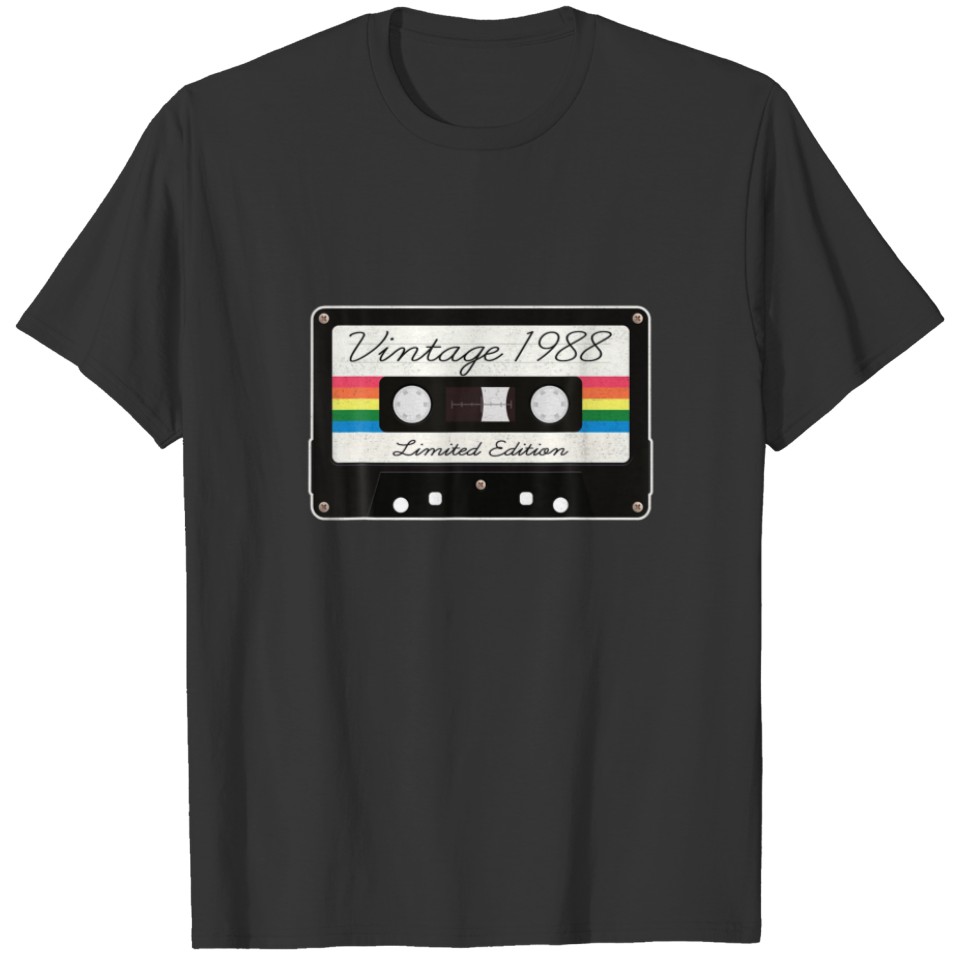 Vintage 1988 Music Cassette 34Th Birthday 34 Years T-shirt