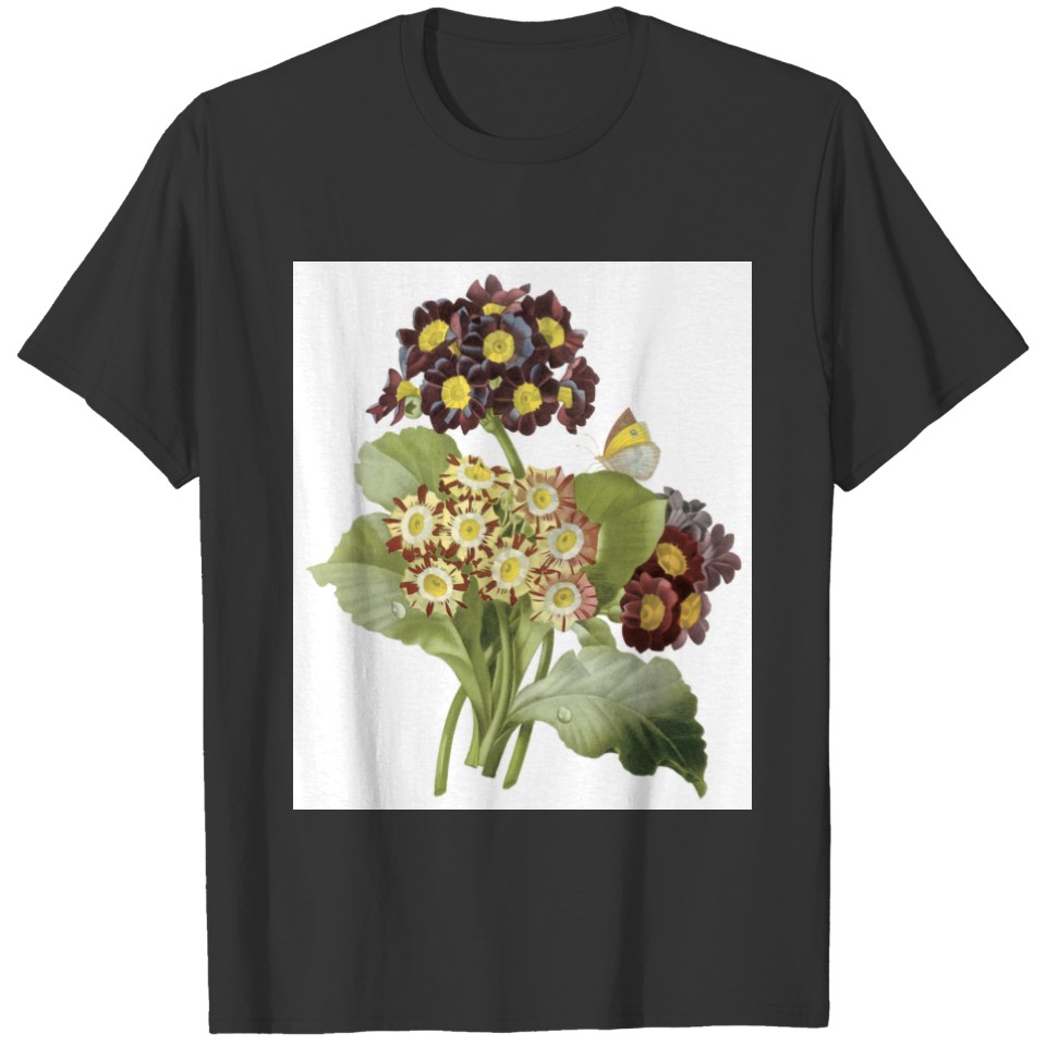 auricula(Primula auricula) by Redouté T-shirt