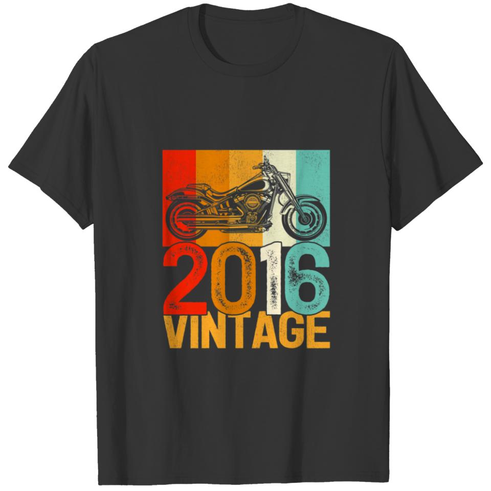 Kids 6 Years Old Retro Motorcycle Vintage 2016 6Th T-shirt