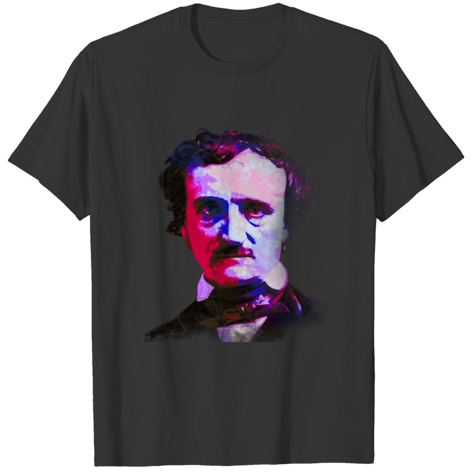 Watercolor The Raven Edgar Allan Poe Poem Author T-shirt