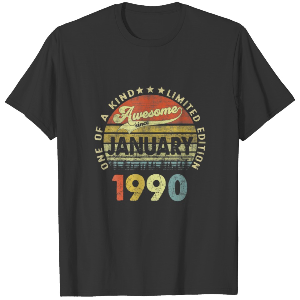 Born January 1990 Limited Edition Bday Gifts 32Nd T-shirt
