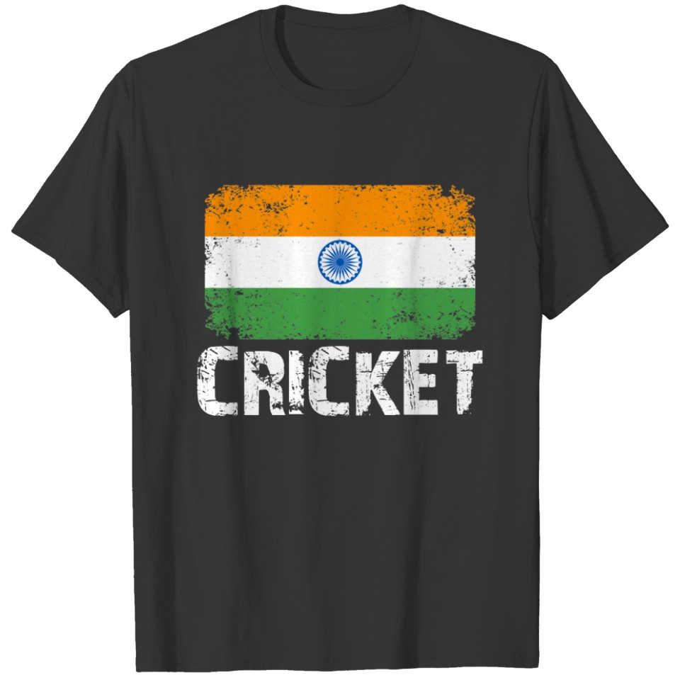 India Cricket, India Team Cricket, India Flag T-shirt
