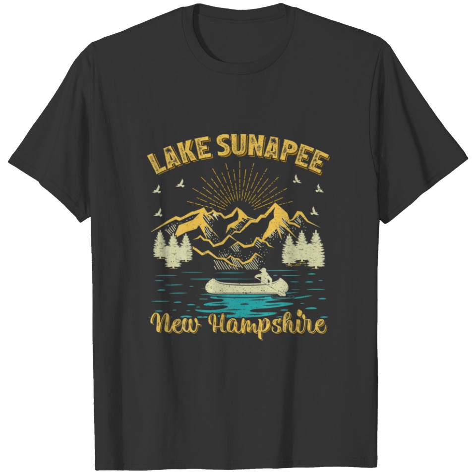 Summer Vacation Retro Mountain New Hampshire Sunap T-shirt