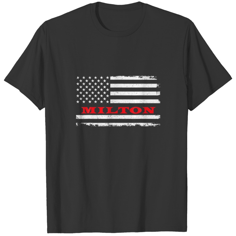 Delaware American Flag Milton USA Patriotic Souven T-shirt