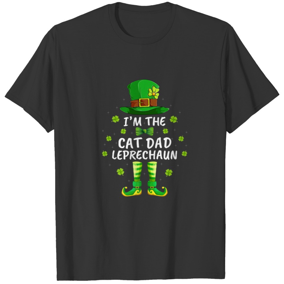Family Matching I'm The Cat Dad Leprechaun St Patr T-shirt
