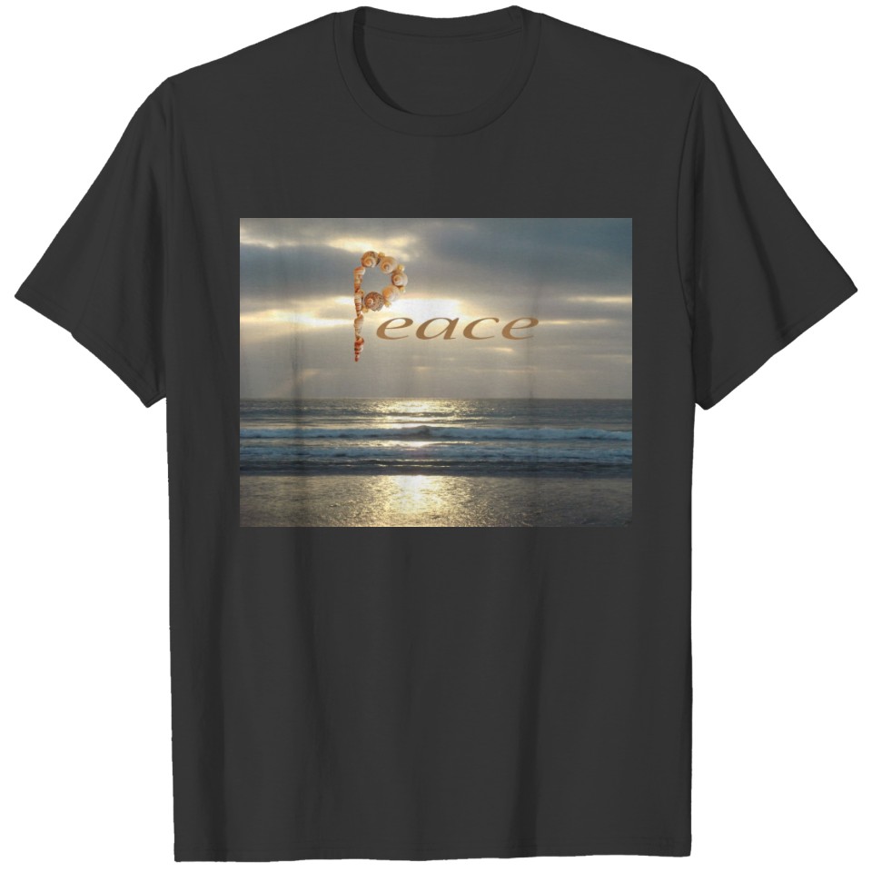 Pacific Ocean Photo Evening Sky Setting Sun Peace T-shirt