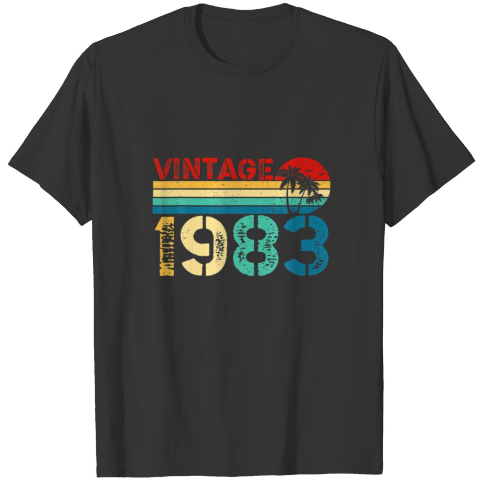 Retro 39Th Birthday Party Vintage Born In 1983 39 T-shirt