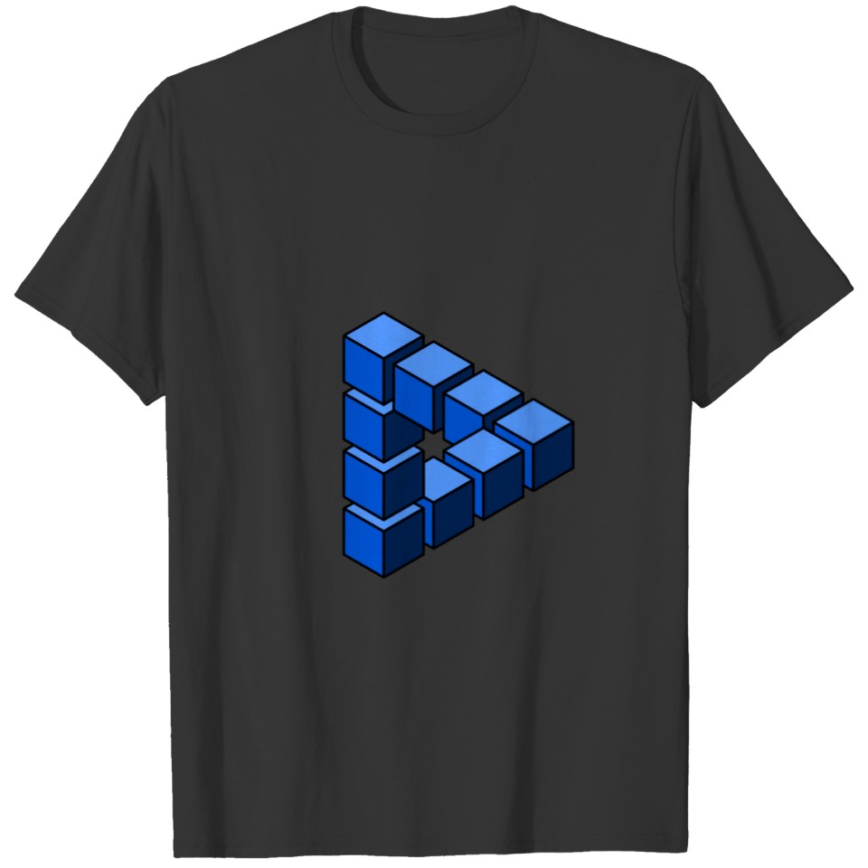 Cartoon Blue Black Toy Blocks Triangle Graphic Bab T-shirt