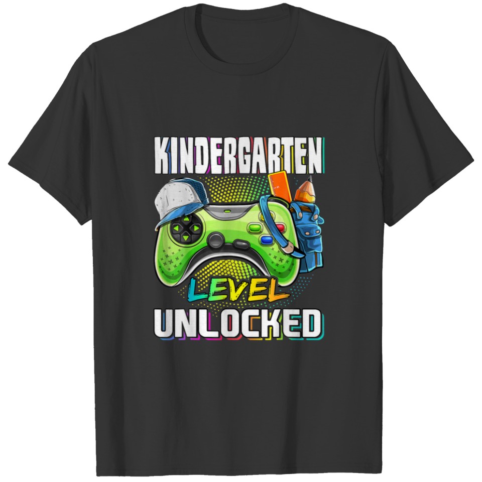 Kindergarten Level Unlocked Video Game Back To Sch T-shirt