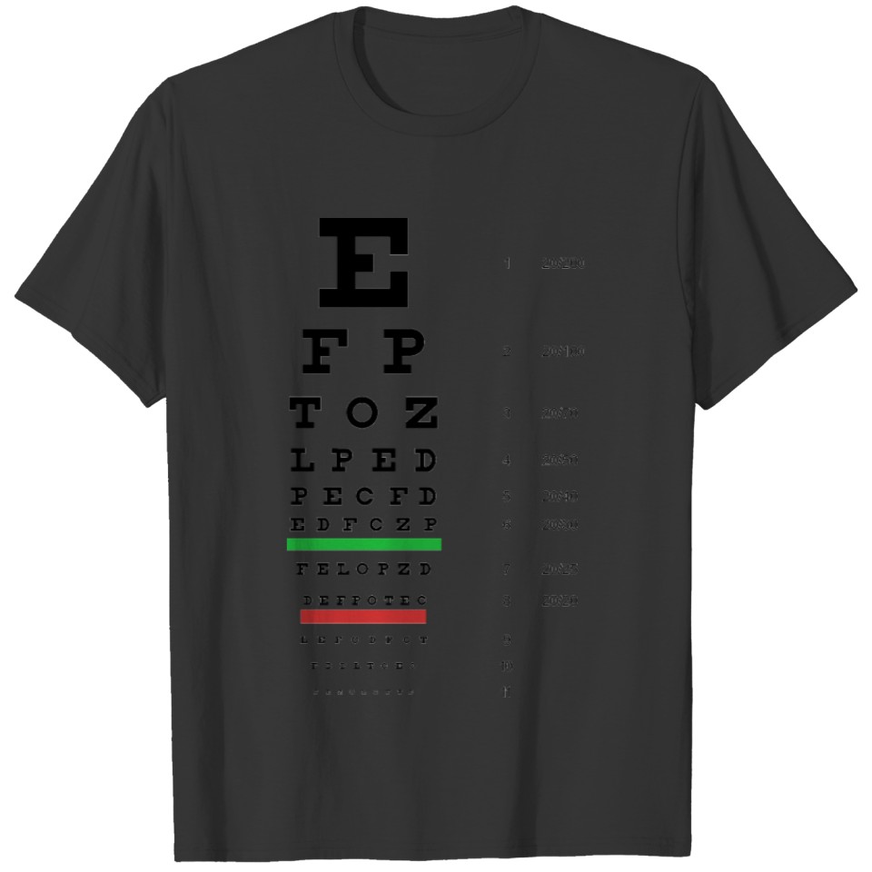 Snellen Eye Chart Ladies Baby Doll (Fitted) T-shirt