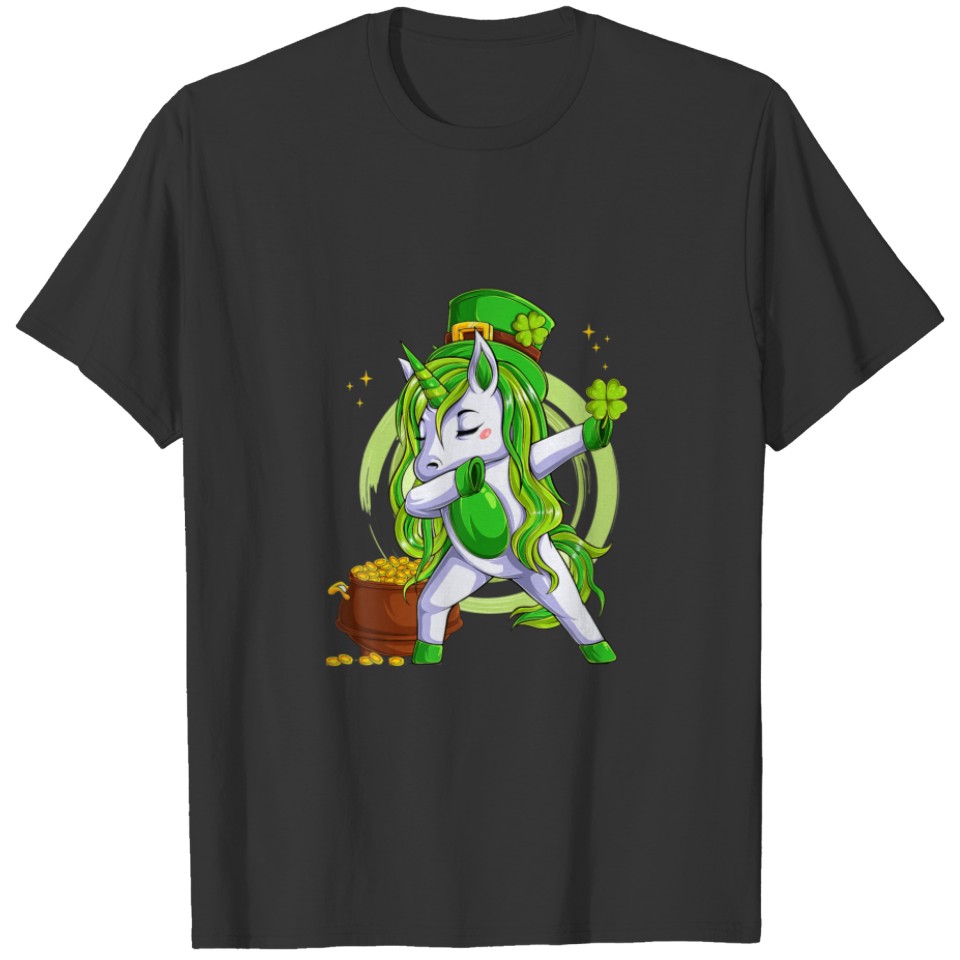 Lucky Shamrock Flossing Unicorn Leprechaun St-Patr T-shirt