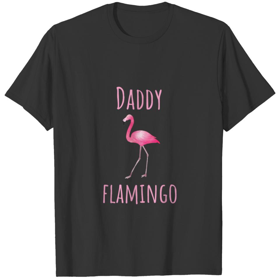 Mens Flamingo Gift Daddy Flamingo Summer Pink Bird T-shirt