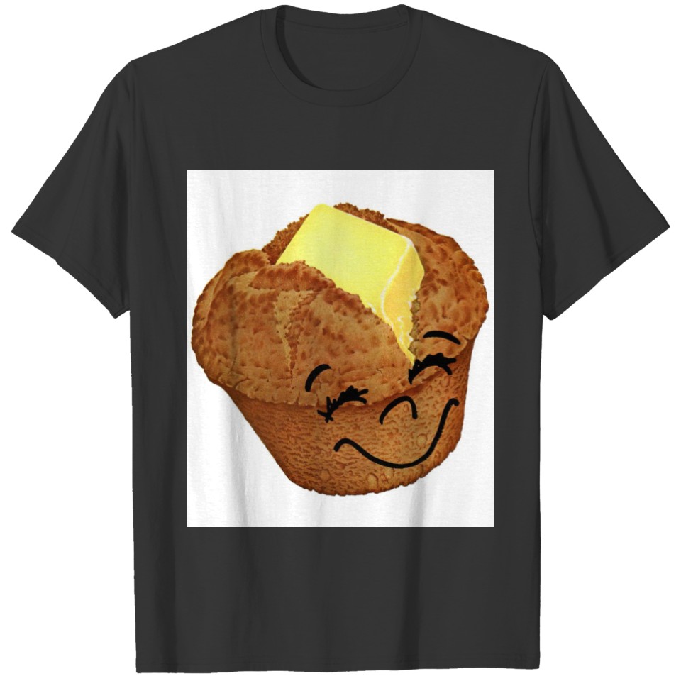 Retro Vintage Kitsch Food Happy Muffin T-shirt
