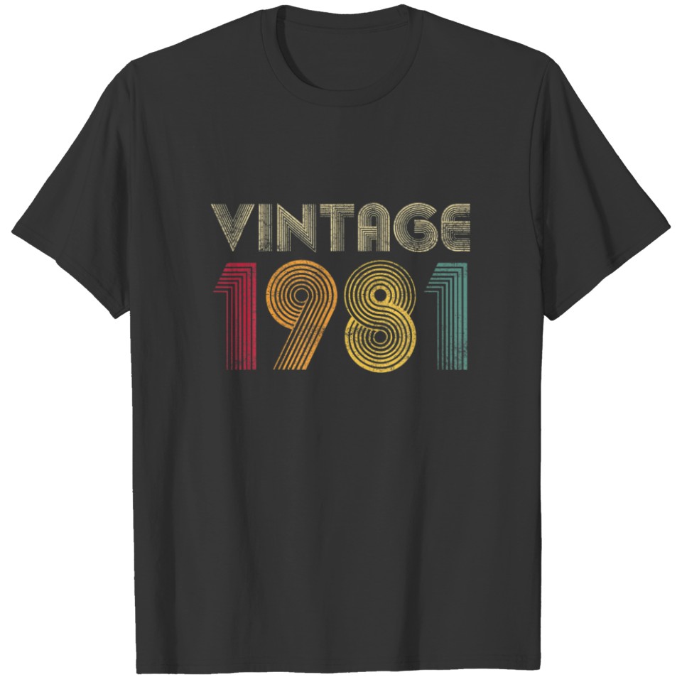 Vintage 1981 40Th Birthday Gift Retro Men Women 40 T-shirt