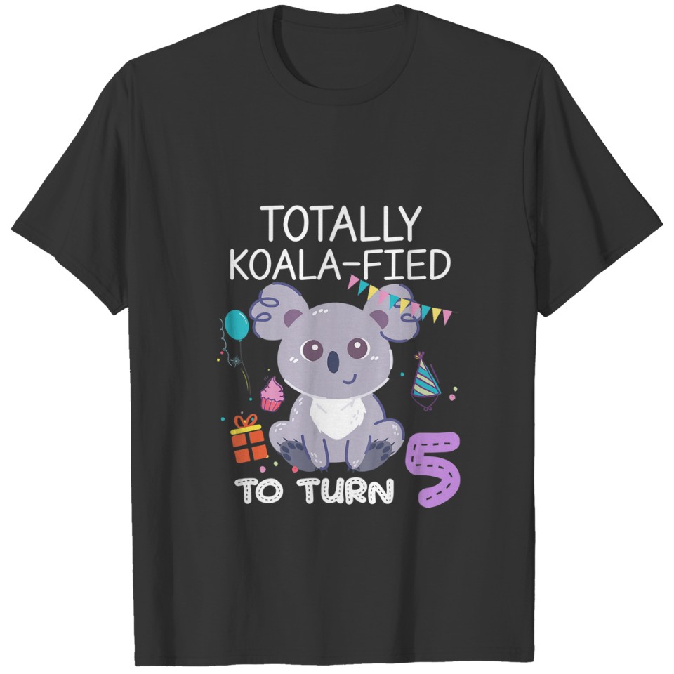 Kids Koala Bear Girl 5 Years Old Koala-Fied 5Th Bi T-shirt