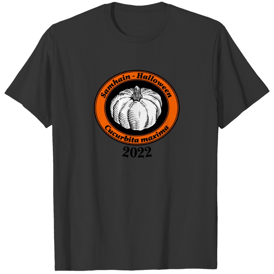 Vintage Orange Halloween Pumpkin Ink Art T-shirt