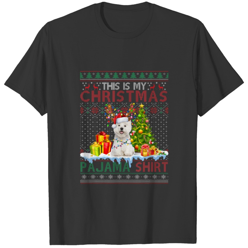 This Is My Christmas Pajama Funny Maltese Xmas Ugl T-shirt