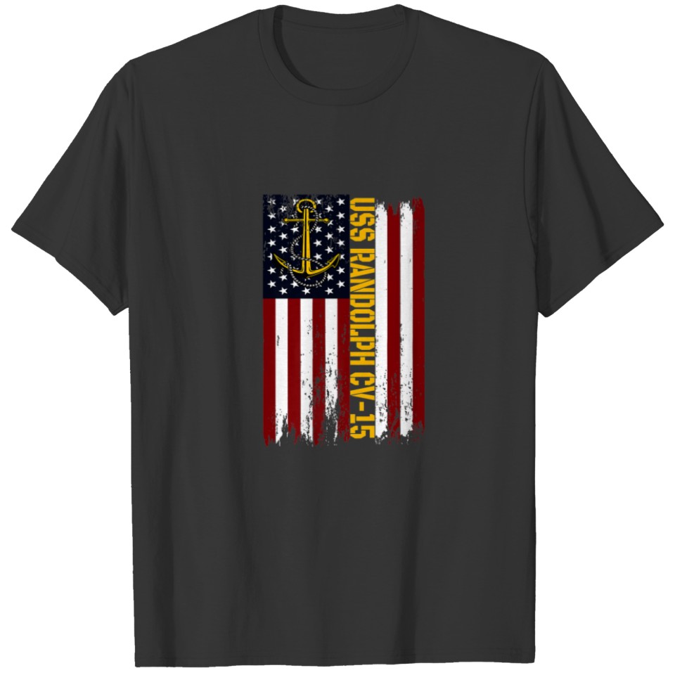 USS Randolph CV-15 Aircraft Carrier American Flag T-shirt