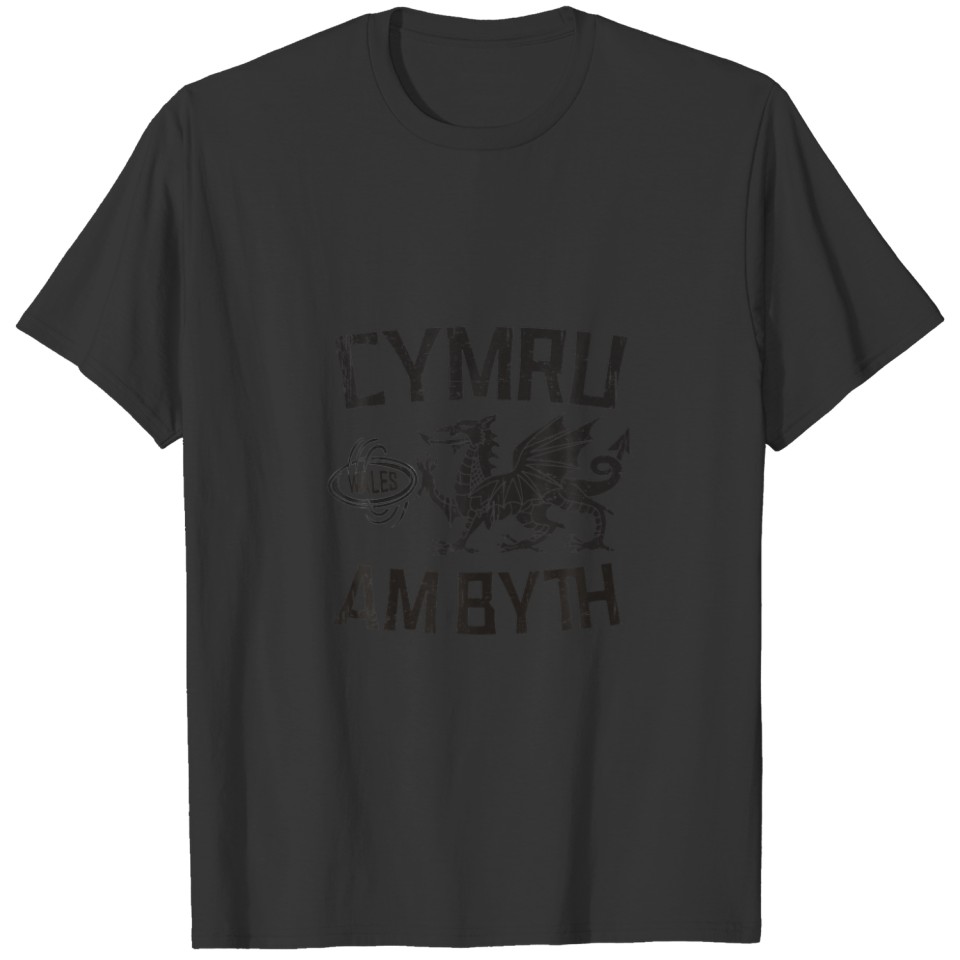 Cymru Am Byth Wales Rugby Dragon Banner Welsh T-shirt