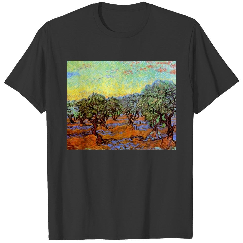 Vincent Van Gogh - Olive Grove with Orange Sky T-shirt