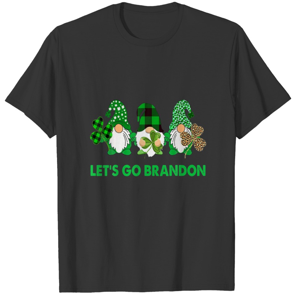 Let's Go Brandon St Patrick's Day Gnome Shamrock T-shirt