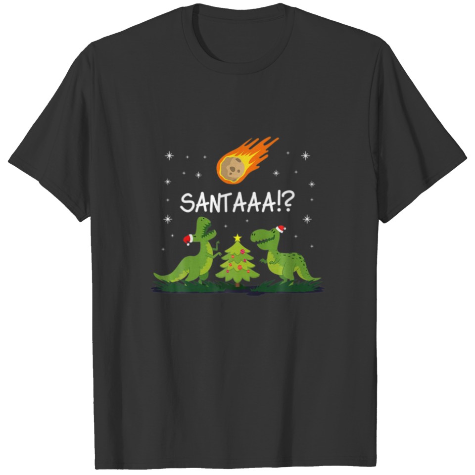 Awesome Dinosaur Santa With Christmas Tree Funny H T-shirt