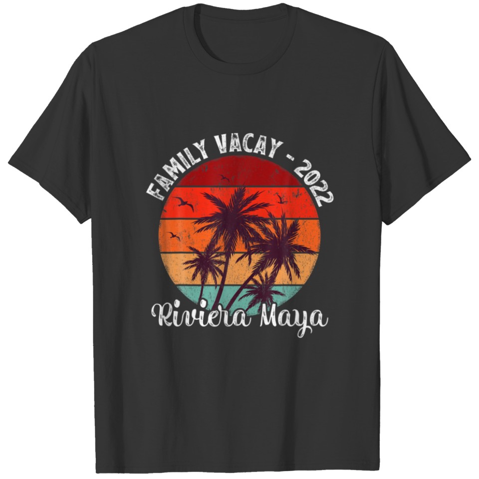 Family Vacation 2022 Vintage Retro Mexico Riviera T-shirt