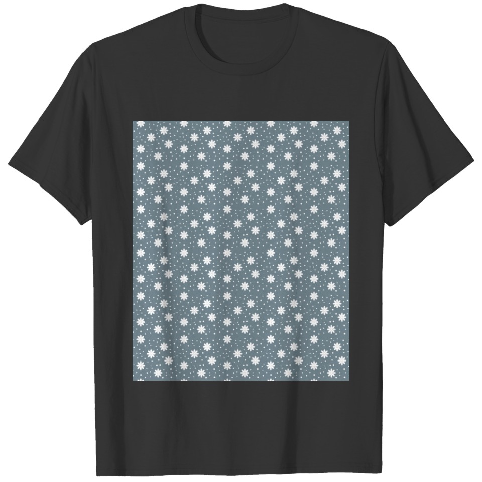 floral dots blue T-shirt