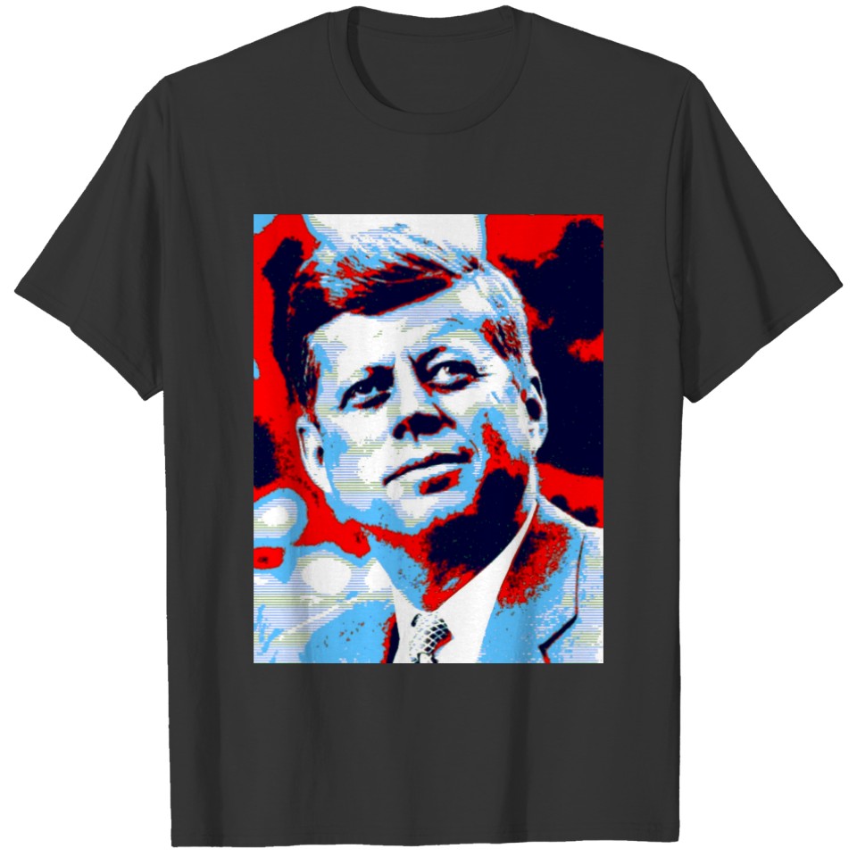 Pop Art JFK John F. Kennedy Red Blue T-shirt