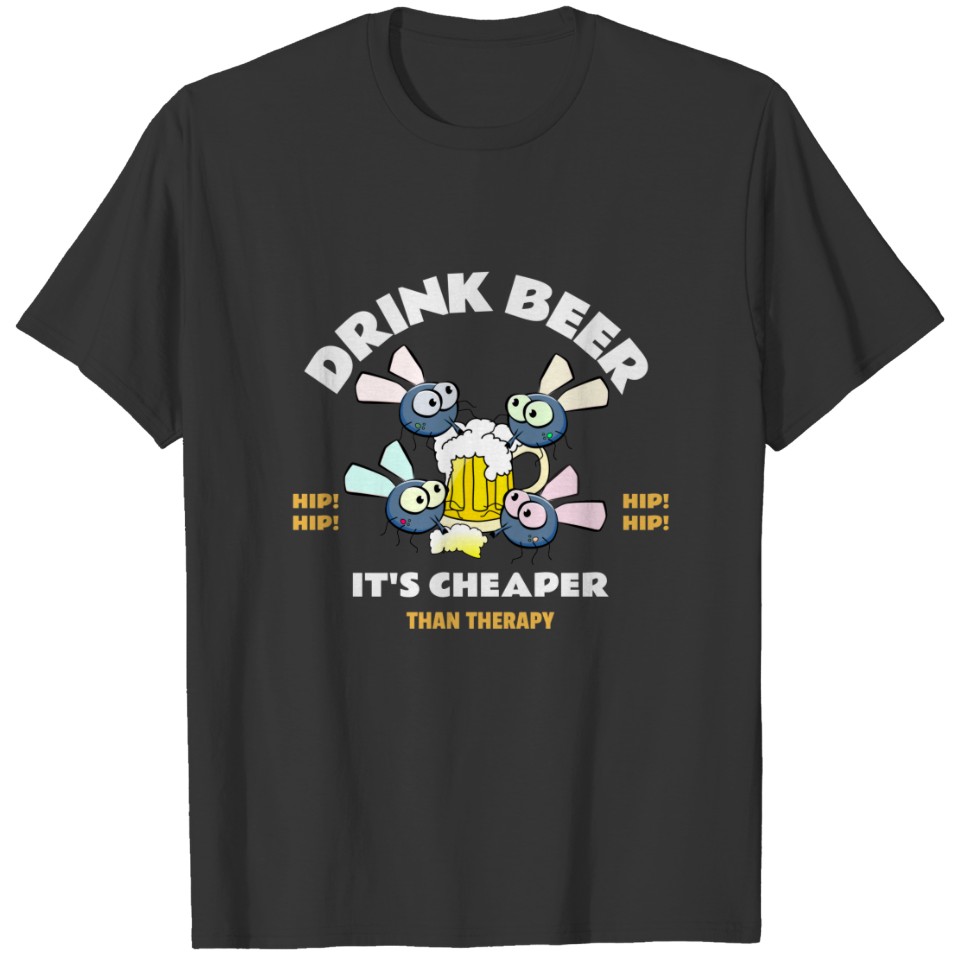 Funny Flies Drinking Beer T-shirt