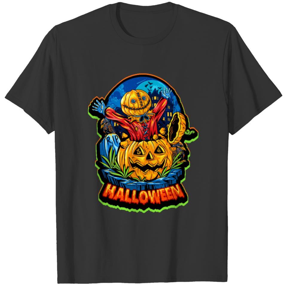 Halloween Surprise Pumpkin Sack Head Monster T-Shi T-shirt