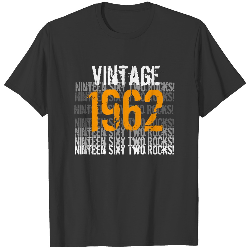 1962 Vintage - Birthday Black and Gold T-shirt