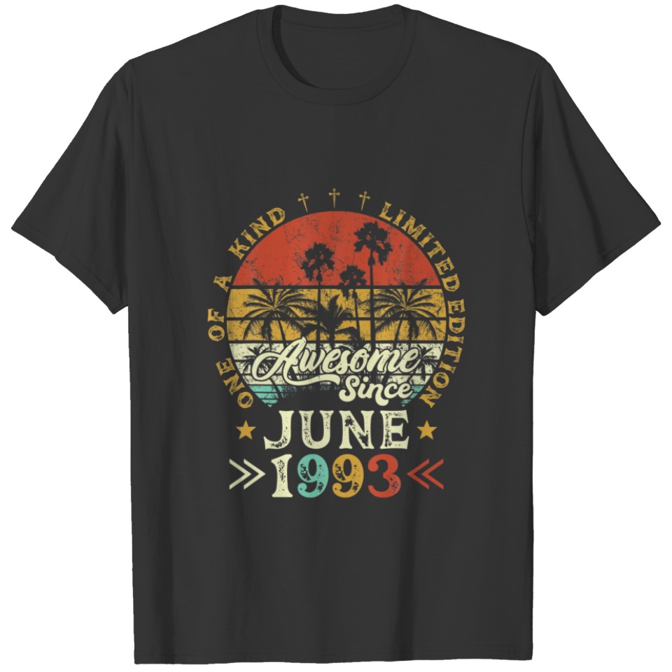 Retro Birthday Party Awesome Since June 1993 Limit T-shirt