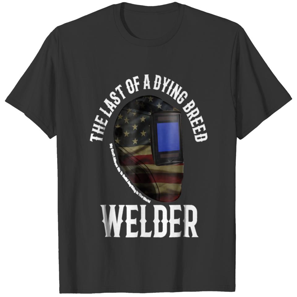 Last Of Last Of A Dying Breed American Flag Welder T-shirt