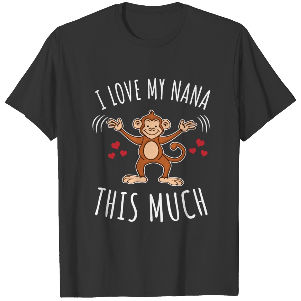 I Love Nina This Much Monkey Design T-shirt